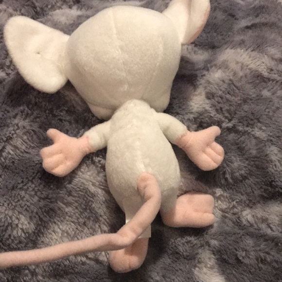 Pinky And The Brain 9” Plush Animaniacs Stuffed Animal Dakin w/ Bendy Tail 1995 - Picture 2 of 5